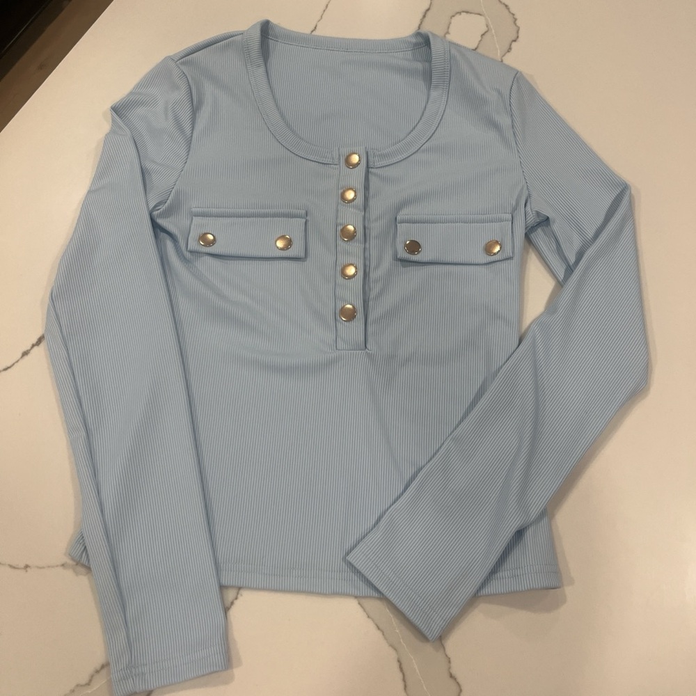 Light Blue Kids Long Sleeve Top